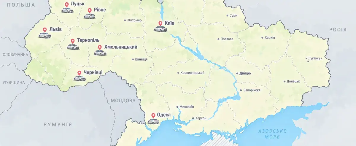 Карта мережі автошкіл iDrive